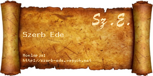 Szerb Ede névjegykártya
